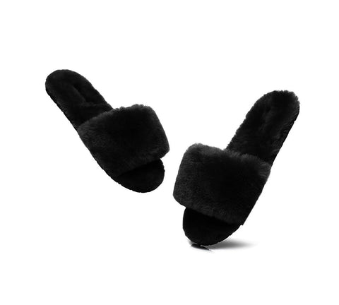 Slides - TA Nala Fashion Slides Women Sheepskin Fluffy Slides