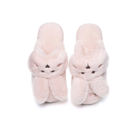 Slides - Ultra Plush Bunny Strap Slippers