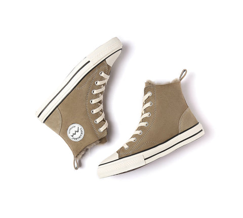 Sneaker - TA Viola High Top Women Sheepskin Sneakers Double Face Sheepskin