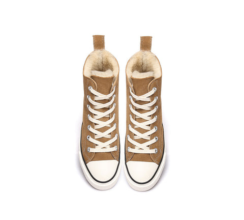 Sneaker - TA Viola High Top Women Sheepskin Sneakers Double Face Sheepskin