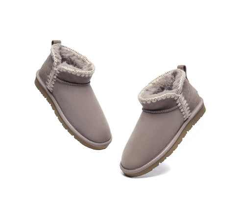 UGG Boots - EVERAU® UGG Women Sheepskin Wool Ankle Mini Boots Brooklyn