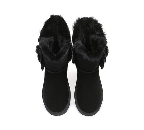 UGG Boots - Sheepskin Double Bow Boots Women Eira