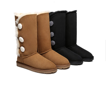 UGG Boots - Tall Triple Button Sheepskin Boots Aspen