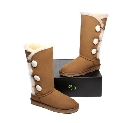 UGG Boots - Tall Triple Button Sheepskin Boots Aspen