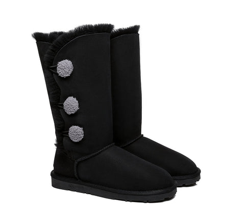 UGG Boots - Tall Triple Button Sheepskin Boots Aspen