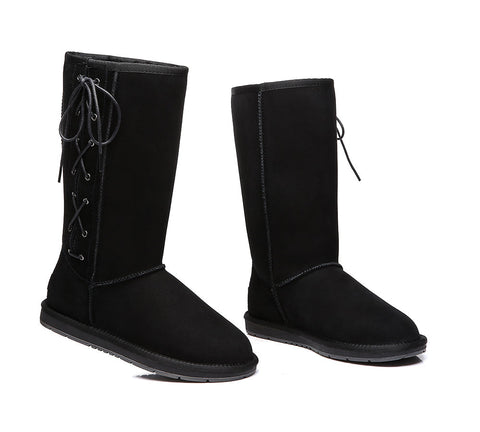 UGG Boots - UGG Boots Australia Double Face Sheepskin Tall Side Lace Up Boots