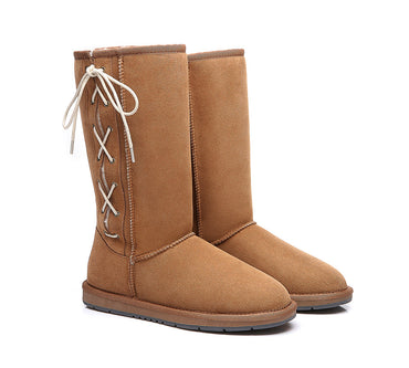 UGG Boots - UGG Boots Australia Double Face Sheepskin Tall Side Lace Up Boots