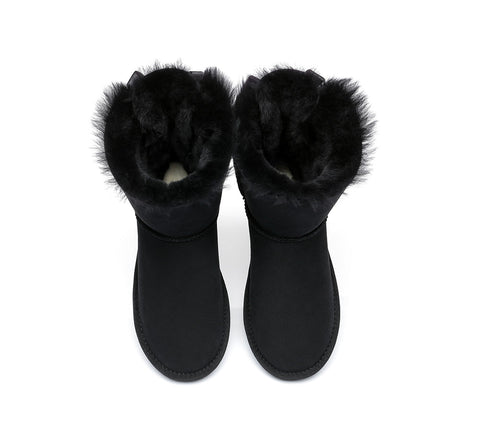 UGG Boots - Women Short Ugg Boots With Double Back Bow