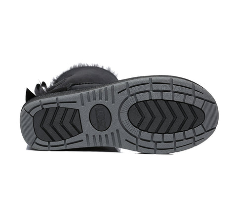 UGG Boots - Women Short Ugg Boots With Double Back Bow