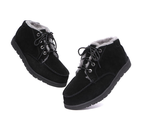 Australian Shepherd® Lace Up Ankle Sheepskin Casual Men Boots Ryan