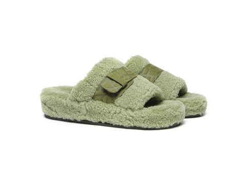 EVERAU® Curly Sheepskin Wool Slides Women Croft