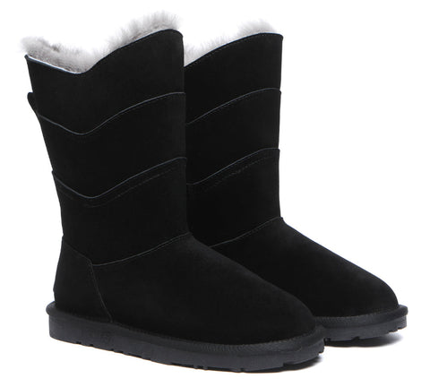 EVERAU® Premium Australian Sheepskin Tall Boots Women Swanston 3 Panel