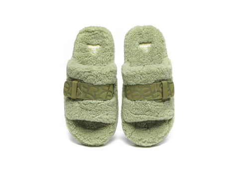 EVERAU® Curly Sheepskin Wool Slides Women Croft