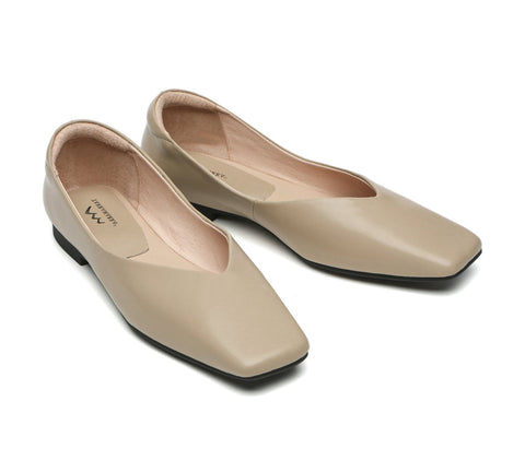 TARRAMARRA® Square Toe Leather Ballet Flats Women Libera