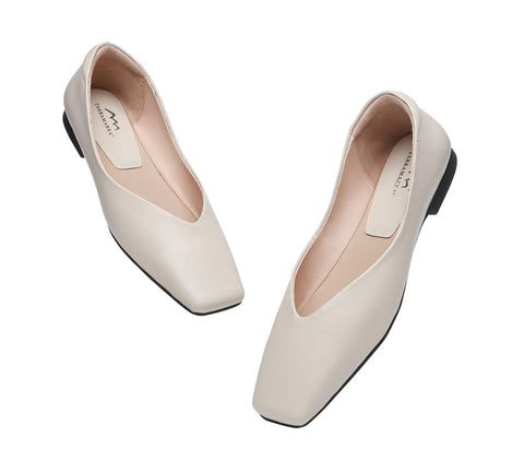 TARRAMARRA® Square Toe Leather Ballet Flats Women Libera