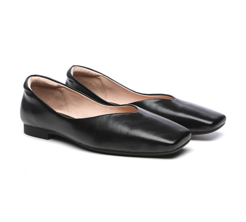 TARRAMARRA® Square Toe Leather Ballet Flats Women Libera