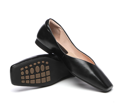 TARRAMARRA® Square Toe Leather Ballet Flats Women Libera