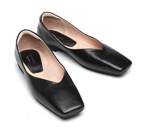 TARRAMARRA® Square Toe Leather Ballet Flats Women Libera