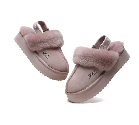 Australian Shepherd® Removable Strap Slingback UGG Slippers Women Muffin Platform
