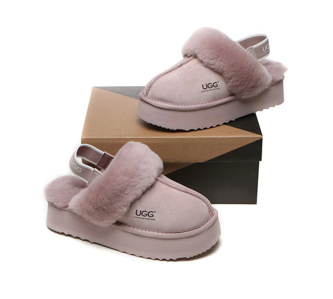 Australian Shepherd® Removable Strap Slingback UGG Slippers Women Muffin Platform
