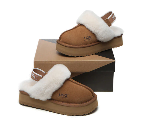 Australian Shepherd® Removable Strap Slingback UGG Slippers Women Muffin Platform