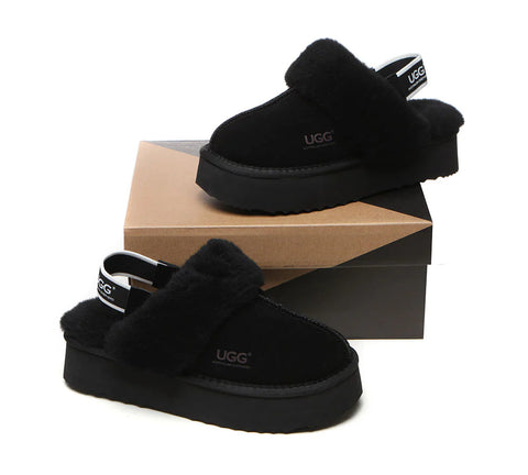 Australian Shepherd® Removable Strap Slingback UGG Slippers Women Muffin Platform