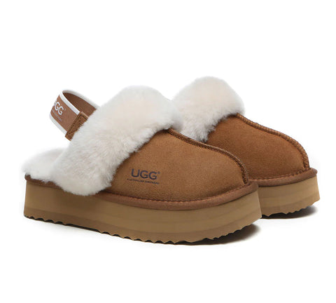 Australian Shepherd® Removable Strap Slingback UGG Slippers Women Muffin Platform
