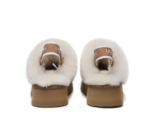 Australian Shepherd® Removable Strap Slingback UGG Slippers Women Muffin Platform