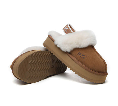 Australian Shepherd® Removable Strap Slingback UGG Slippers Women Muffin Platform