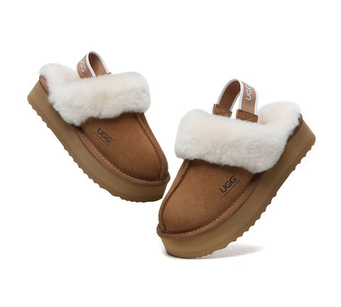 Australian Shepherd® Removable Strap Slingback UGG Slippers Women Muffin Platform