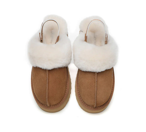 Australian Shepherd® Removable Strap Slingback UGG Slippers Women Muffin Platform