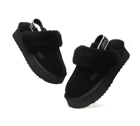Australian Shepherd® Removable Strap Slingback UGG Slippers Women Muffin Platform