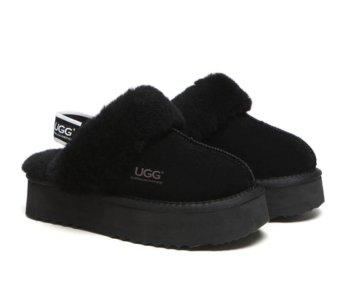Australian Shepherd® Removable Strap Slingback UGG Slippers Women Muffin Platform