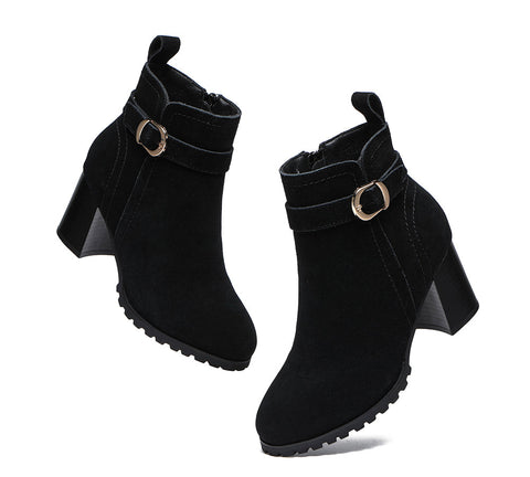 TARRAMARRA® Leather Zip Ankle Heel Boots Women Vica