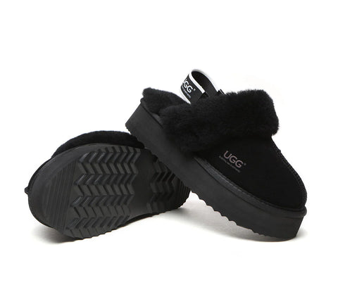 Australian Shepherd® Removable Strap Slingback UGG Slippers Women Muffin Platform