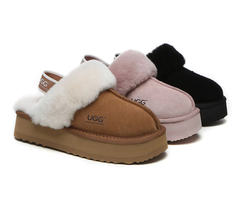 Australian Shepherd® Removable Strap Slingback UGG Slippers Women Muffin Platform
