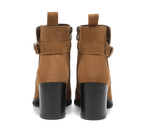 TARRAMARRA® Leather Zip Ankle Heel Boots Women Vica