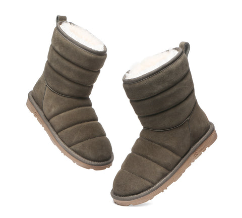 EVERAU® Short Sheepskin Boots Women Puffer