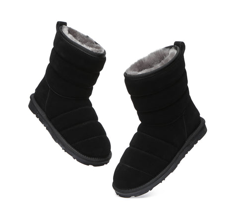 EVERAU® Short Sheepskin Boots Women Puffer