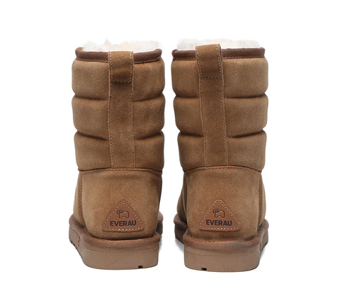 EVERAU® Short Sheepskin Boots Women Puffer