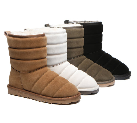 EVERAU® Short Sheepskin Boots Women Puffer