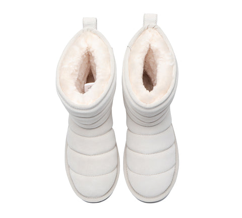 EVERAU® Short Sheepskin Boots Women Puffer