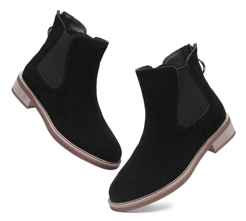 TARRAMARRA® Black Zip Leather Ankle Women Boots Daisy