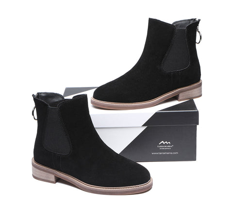 TARRAMARRA® Black Zip Leather Ankle Women Boots Daisy