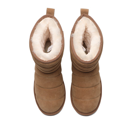 EVERAU® Short Sheepskin Boots Women Puffer