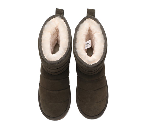 EVERAU® Short Sheepskin Boots Women Puffer
