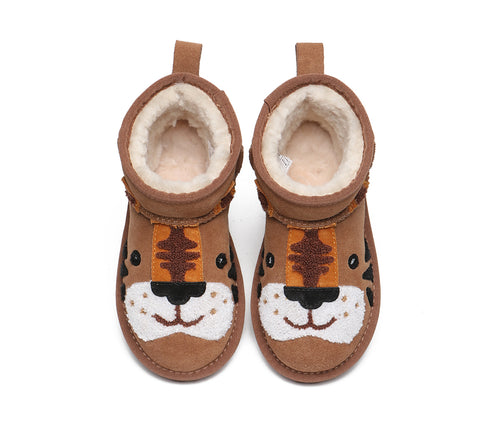 EVERAU® Kids Sheepskin Boots Tiger