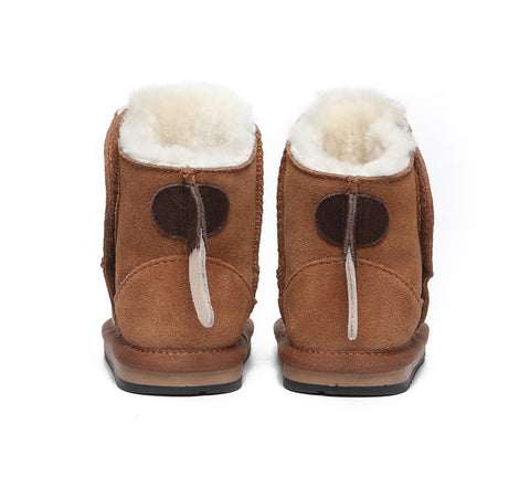 EVERAU® Hook and Loop Ugg Boots Squirrel Toddler