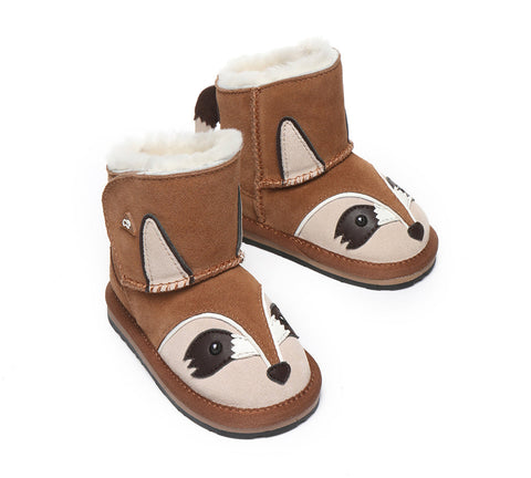 EVERAU® Hook and Loop Ugg Boots Squirrel Toddler