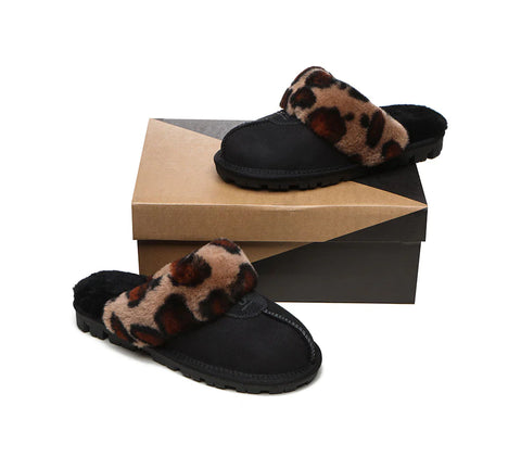 Australian Shepherd® UGG Slippers Double Face Sheepskin Women Leopard Print Slipper